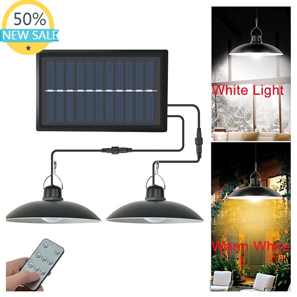 Smart Garden Sheds - Lampe solaire suspendue à double tête,