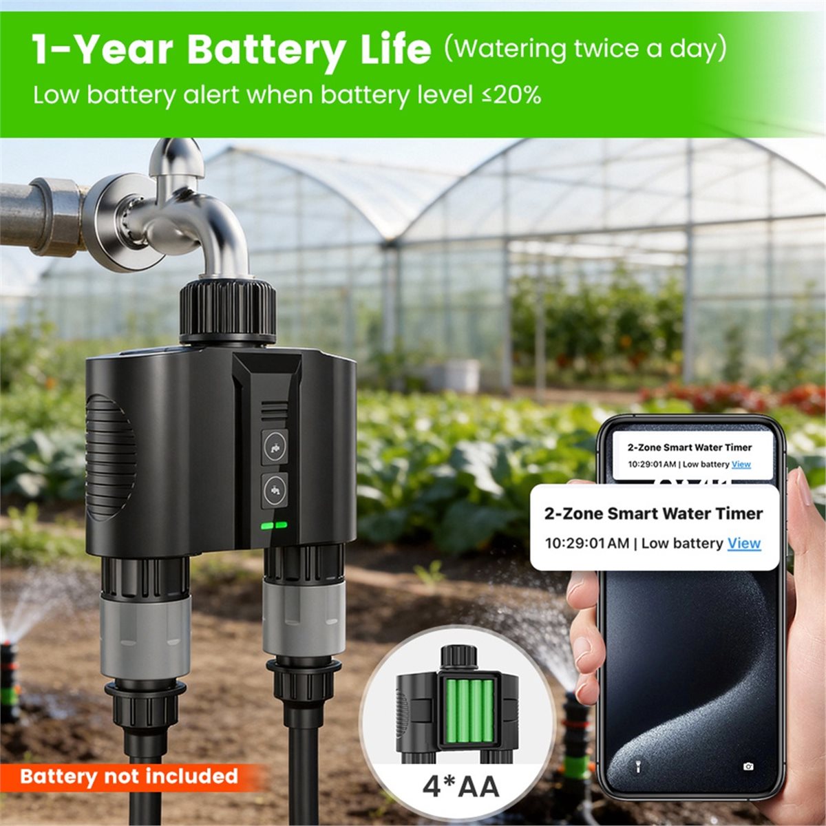 Smart Gardening - Y17A 1 Ensemble Minuteur d'arrosage WiFi