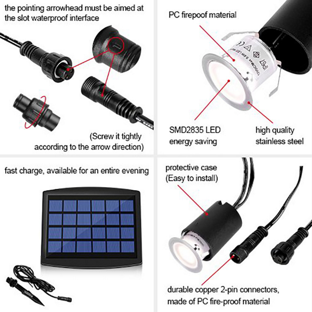 6 pièces 8 pièces solaire LED  - Smart Garden Solar Lights avis et prix